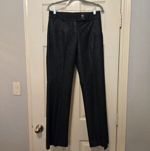 Express Editor Studio Wide Leg Pants in Dark Navy Denim 2R